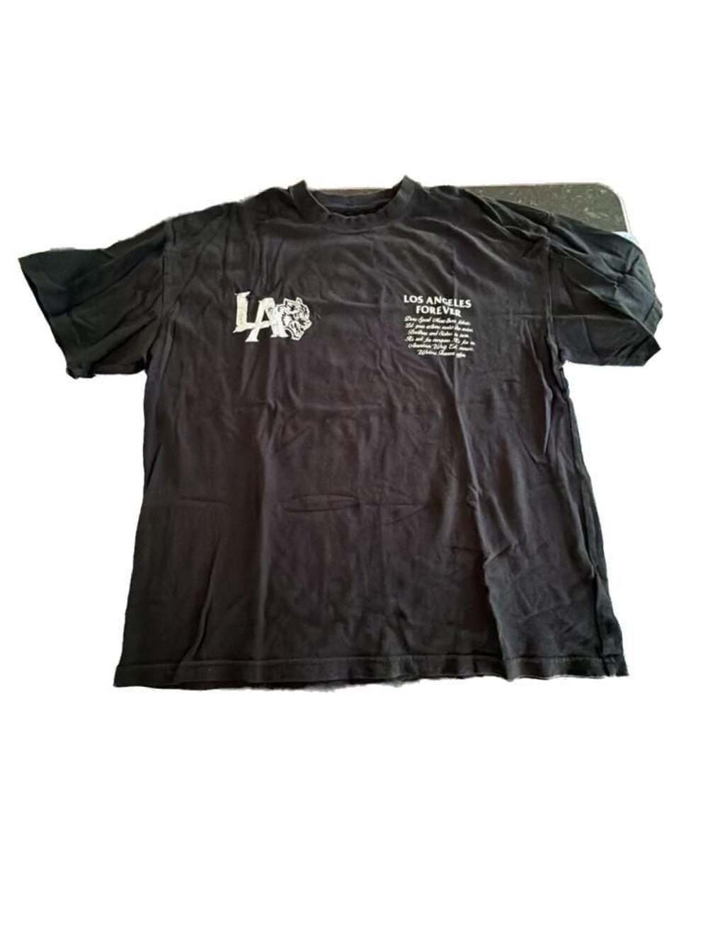 Darc Sport Los Angeles Forever Wolf Graphic Premium Oversized T-Shirt in Black - Picture 1 of 2